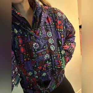 Edelweiss Skiwear medium m purple blue ski coat puffer jacket snowflake